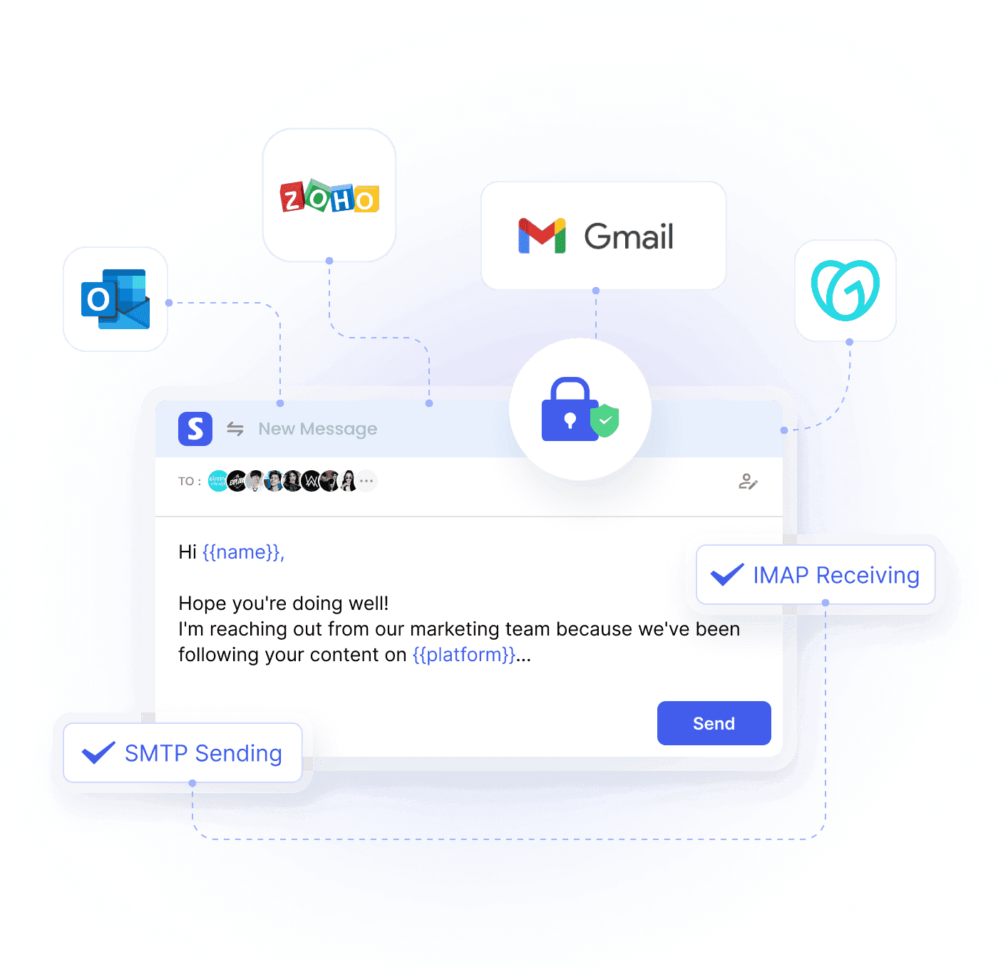 Email integration setup interface