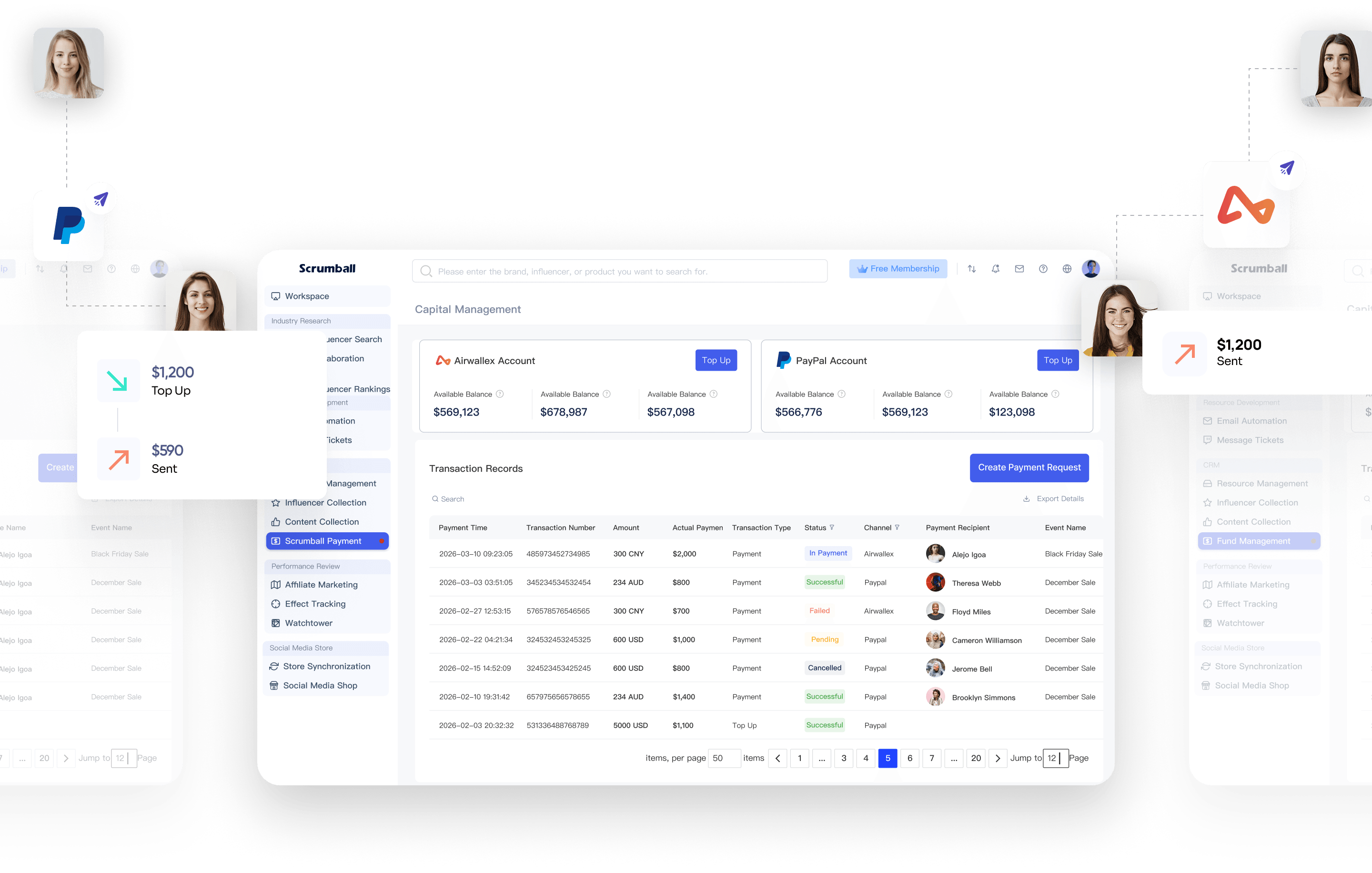Scrumball Influencer Payment Dashboard