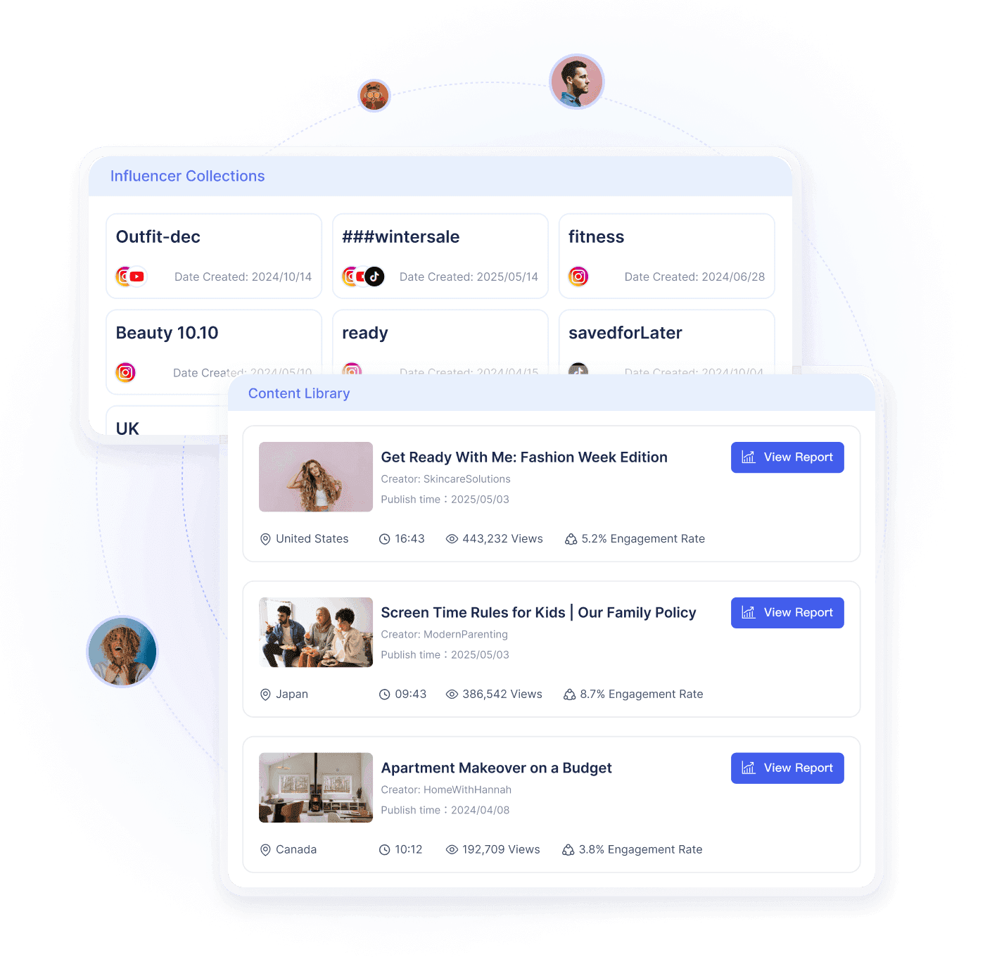 Creator library and lists interface